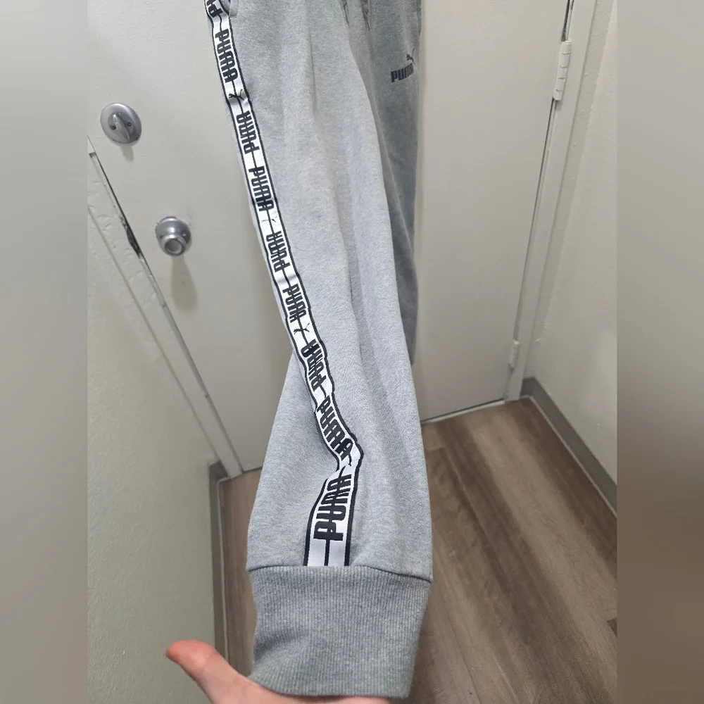 ​PUMA Gray Logo Tape Joggers